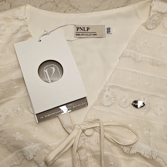 NWT PNLP Penelope Collection Spring Summer Girls Off White Lace Boho Crop Top - Picture 5 of 5